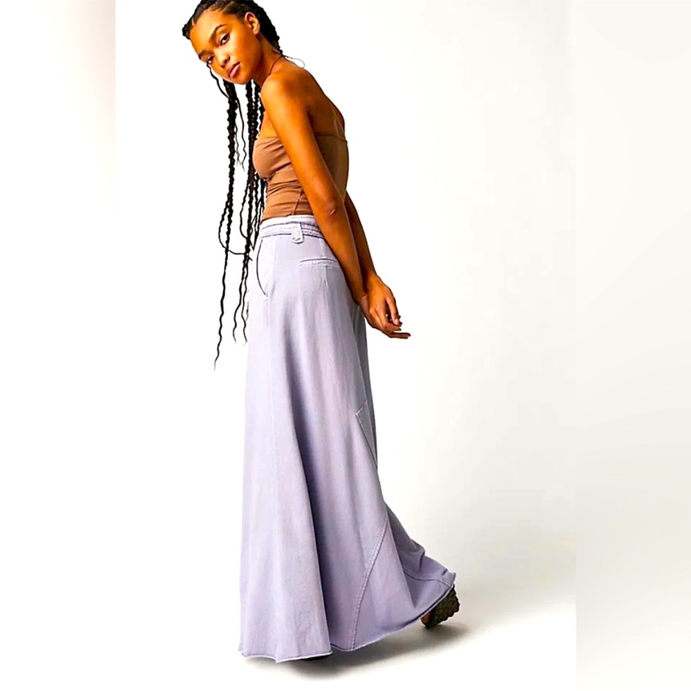 FREE PEOPLE FP ONE KONA MAXI LONG SKIRT    Style No. 78752268; Lavender Blue - Picture 3 of 4